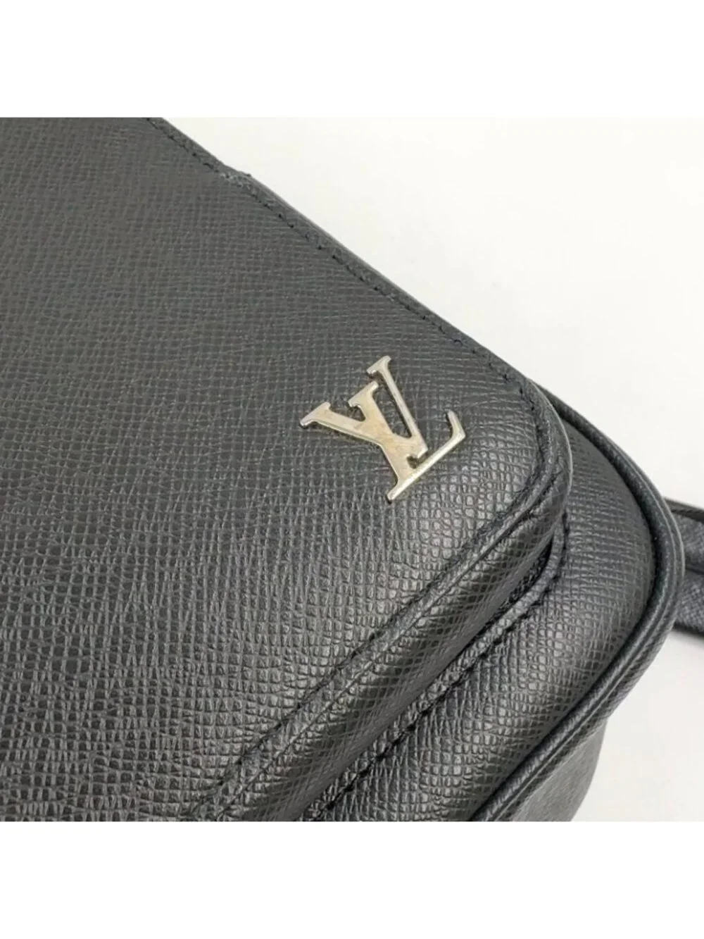 Louis Vuitton Alex Leather Black Backpack Silver